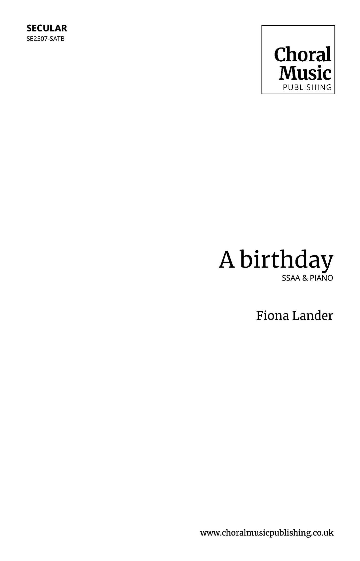 A birthday (Fiona Lander)