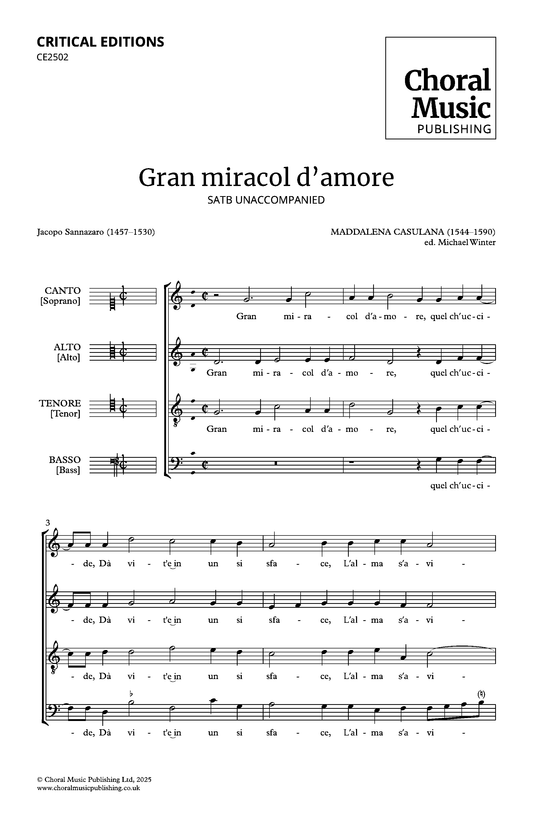 Gran miracol d' amore (Maddalena Casulana, ed. Michael Winter)