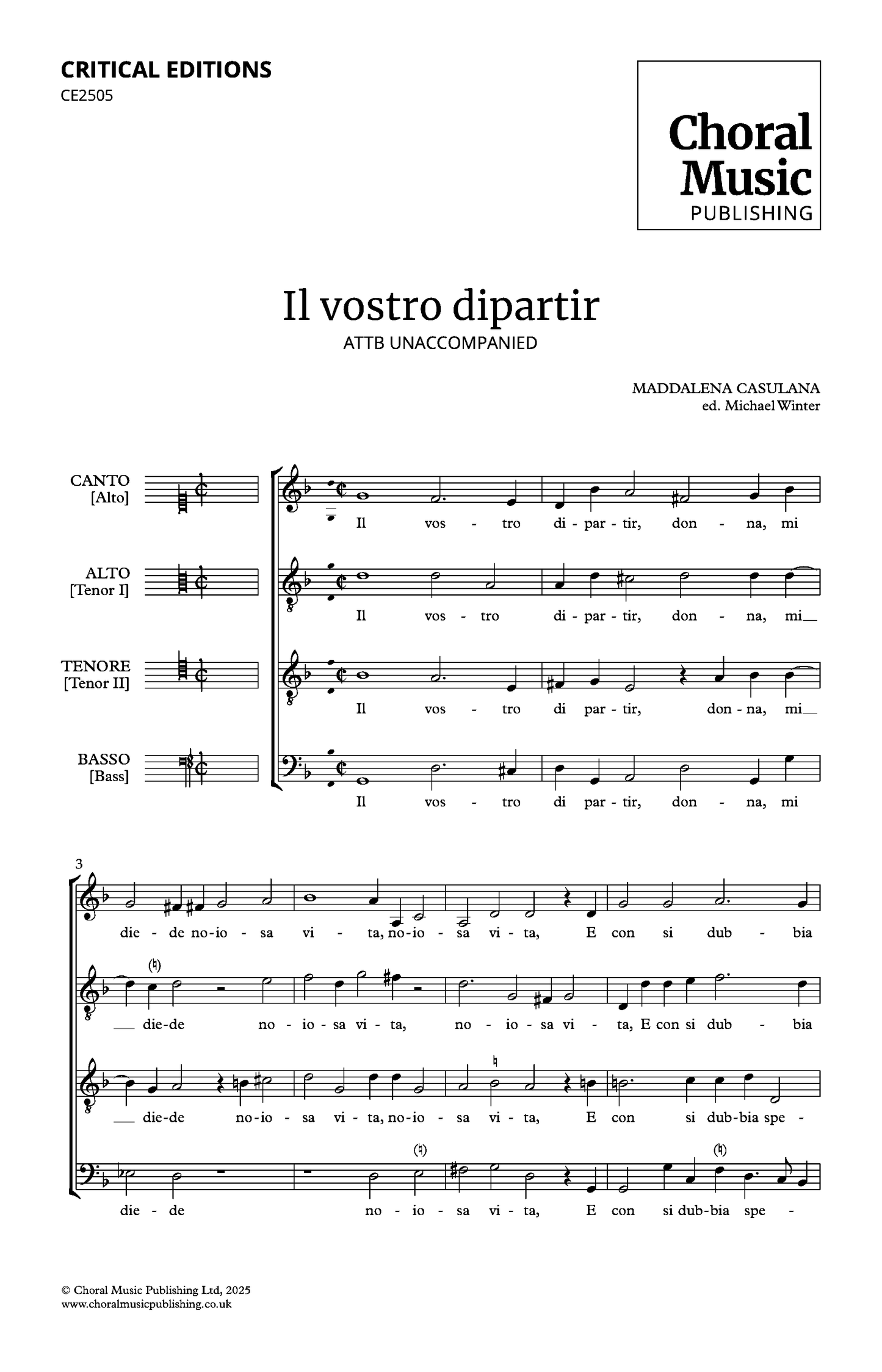 BUNDLE: Maddalena Casulana Madrigals (set of 6)