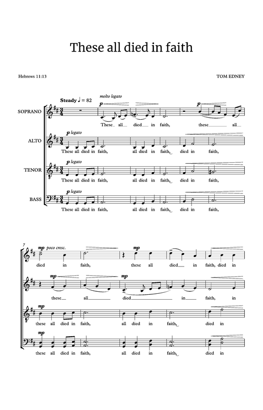 These all died in faith (Tom Edney)