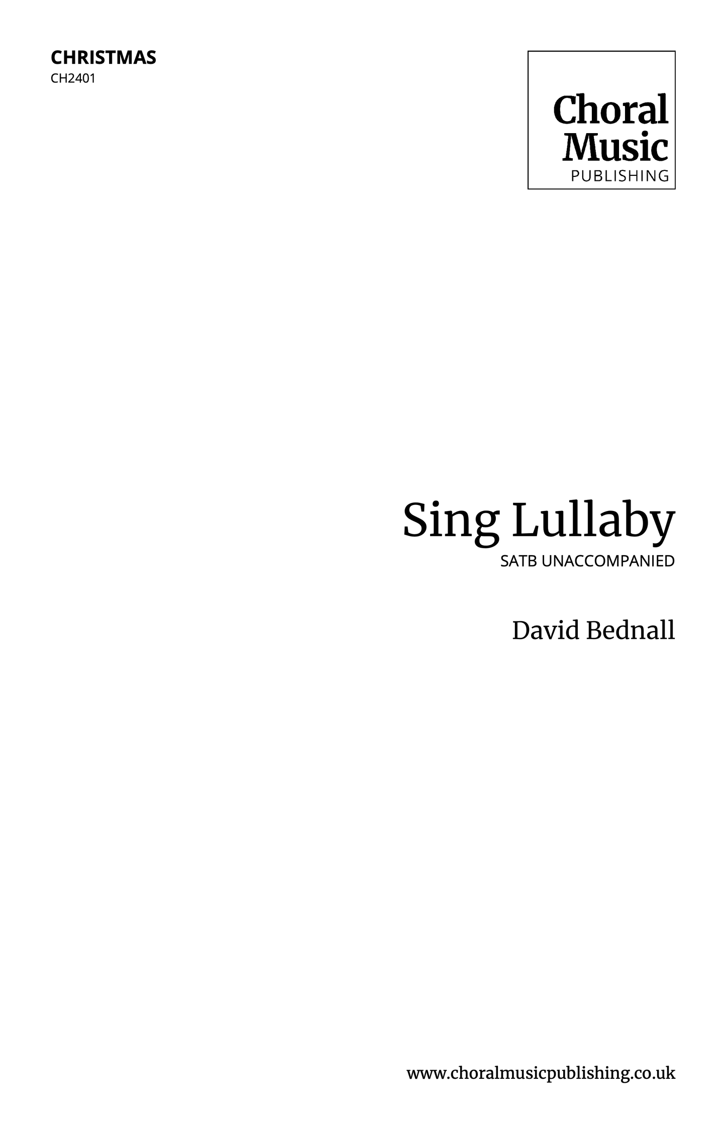 Sing Lullaby (David Bednall)