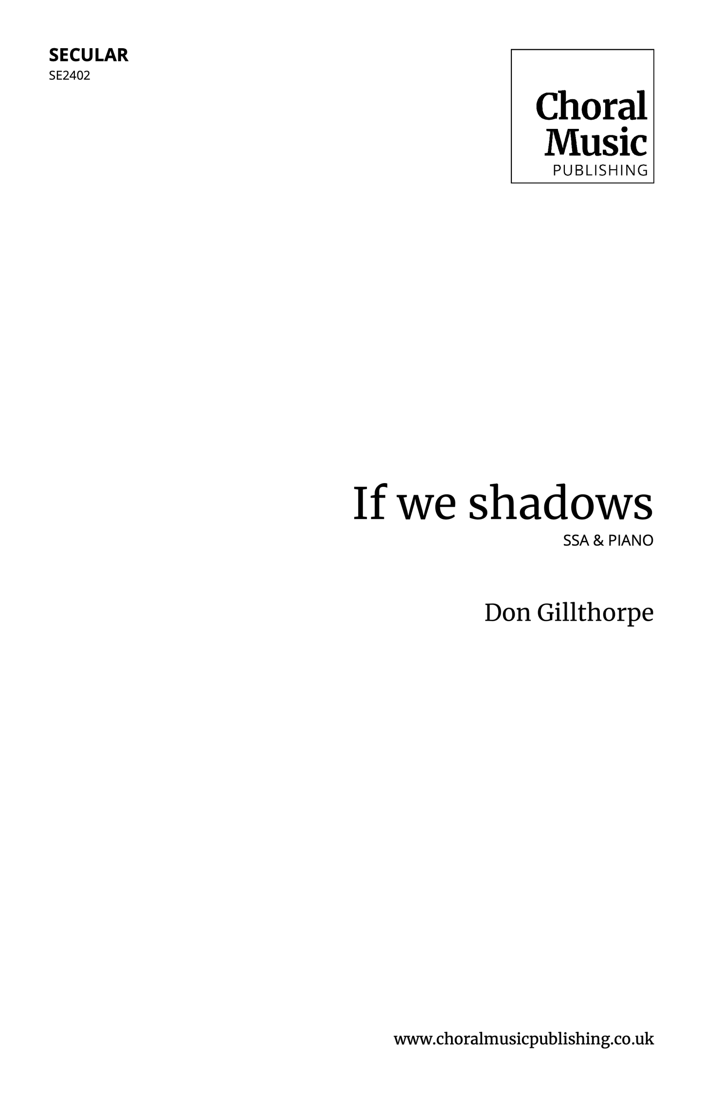 If we shadows (Don Gillthorpe)