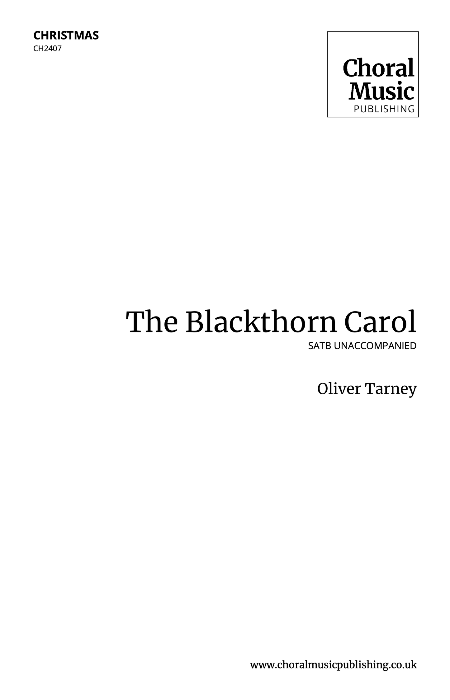 The Blackthorn Carol (Oliver Tarney)